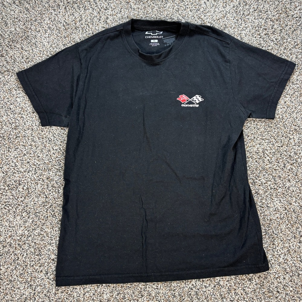 Chevrolet Corvette Graphic T-Shirt Men's XL Black Short Sleeve Vintage Car Tee